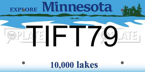 TIFT79 Minnesota License Plate