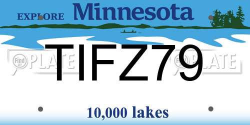TIFZ79 Minnesota License Plate