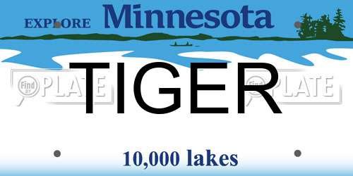 TIGER Minnesota License Plate