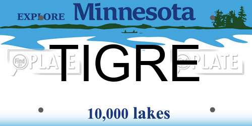 TIGRE Minnesota License Plate