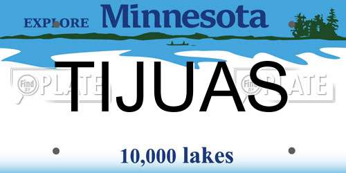 TIJUAS Minnesota License Plate