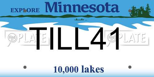 TILL41 Minnesota License Plate