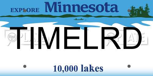 TIMELRD Minnesota License Plate