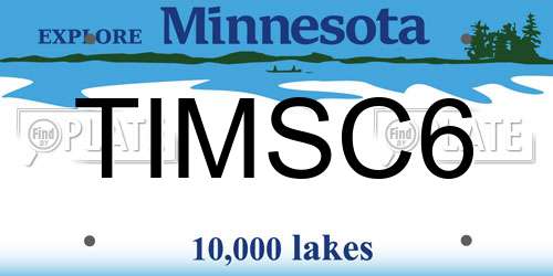 TIMSC6 Minnesota License Plate