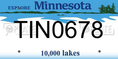 TIN0678 Minnesota License Plate
