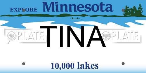 TINA Minnesota License Plate