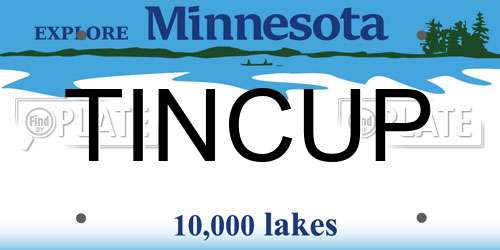 TINCUP Minnesota License Plate