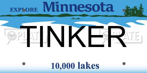 TINKER Minnesota License Plate