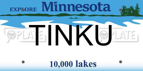 TINKU Minnesota License Plate