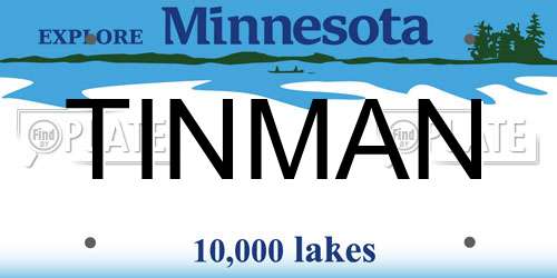 TINMAN Minnesota License Plate