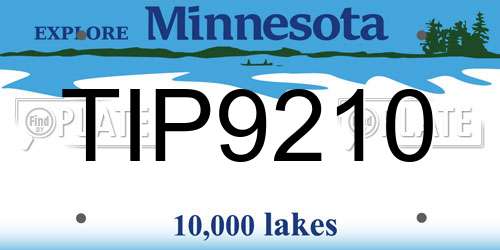 TIP9210 Minnesota License Plate