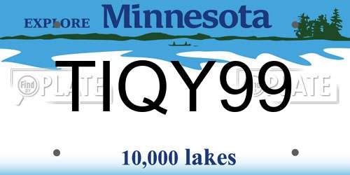 TIQY99 Minnesota License Plate