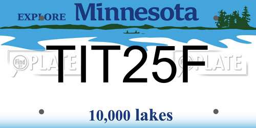 TIT25F Minnesota License Plate