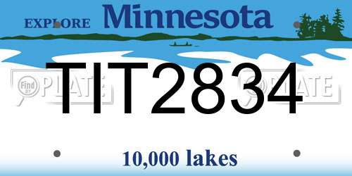 TIT2834 Minnesota License Plate