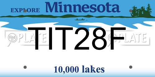 TIT28F Minnesota License Plate