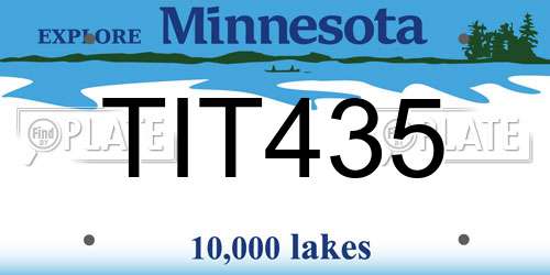 TIT435 Minnesota License Plate