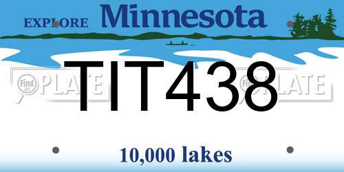 TIT438 Minnesota License Plate