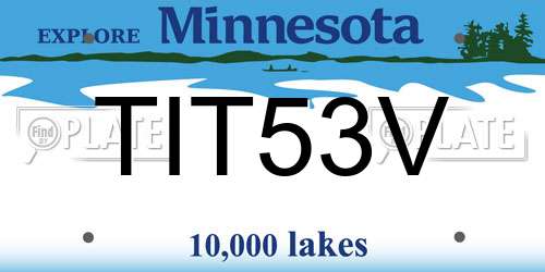 TIT53V Minnesota License Plate