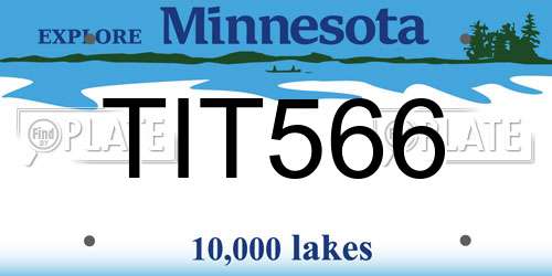 TIT566 Minnesota License Plate