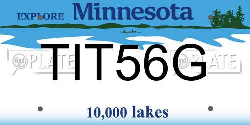 TIT56G Minnesota License Plate