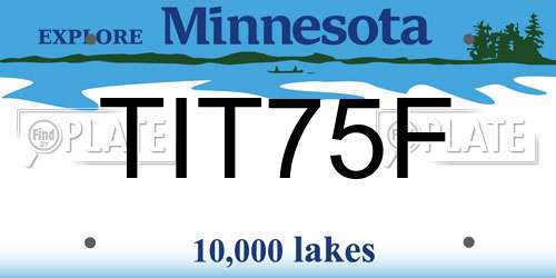 TIT75F Minnesota License Plate