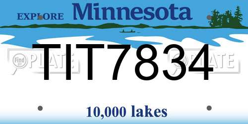 TIT7834 Minnesota License Plate