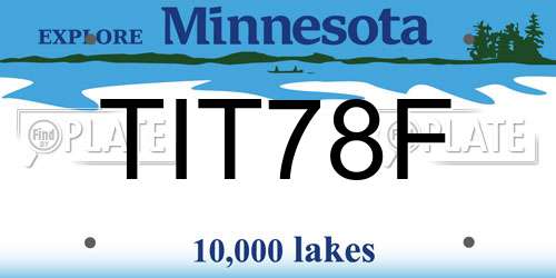 TIT78F Minnesota License Plate