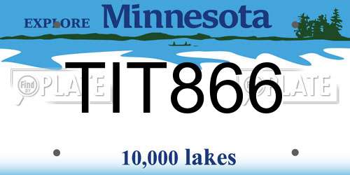 TIT866 Minnesota License Plate