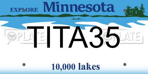 TITA35 Minnesota License Plate