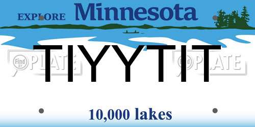 TIYYTIT Minnesota License Plate
