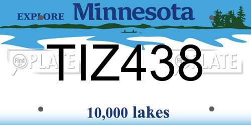 TIZ438 Minnesota License Plate