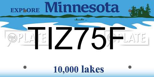 TIZ75F Minnesota License Plate