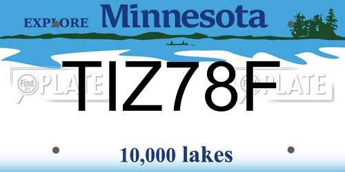 TIZ78F Minnesota License Plate