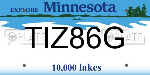 TIZ86G Minnesota License Plate