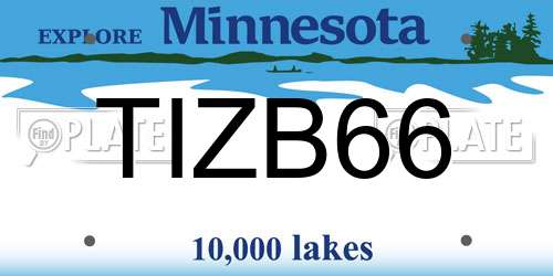 TIZB66 Minnesota License Plate