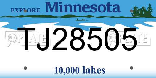 TJ28505 Minnesota License Plate