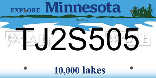 TJ2S505 Minnesota License Plate