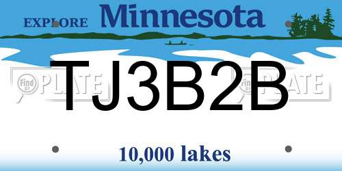 TJ3B2B Minnesota License Plate