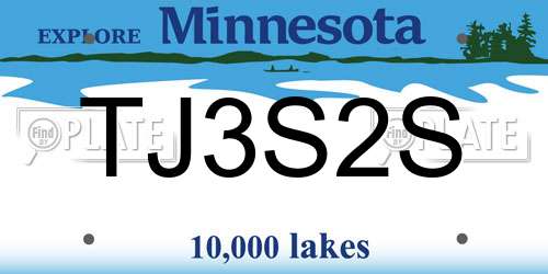 TJ3S2S Minnesota License Plate