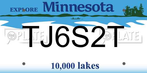 TJ6S2T Minnesota License Plate