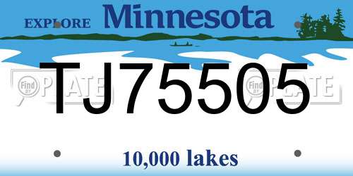 TJ75505 Minnesota License Plate