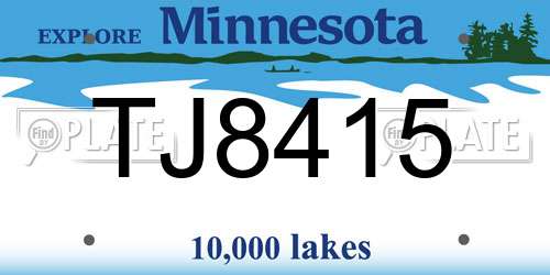 TJ8415 Minnesota License Plate