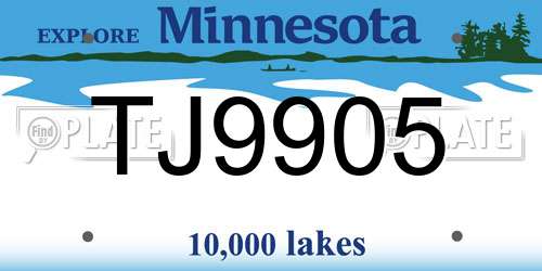 TJ9905 Minnesota License Plate