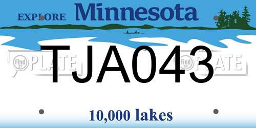 TJA043 Minnesota License Plate