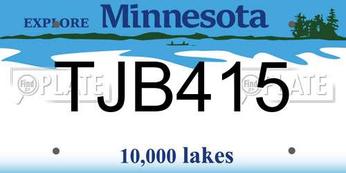 TJB415 Minnesota License Plate