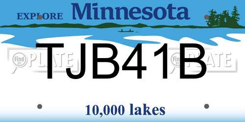 TJB41B Minnesota License Plate
