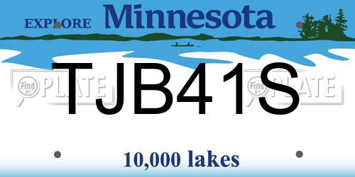 TJB41S Minnesota License Plate