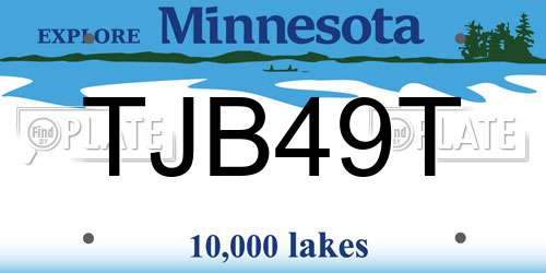 TJB49T Minnesota License Plate