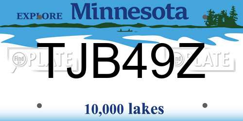 TJB49Z Minnesota License Plate
