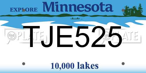 TJE525 Minnesota License Plate